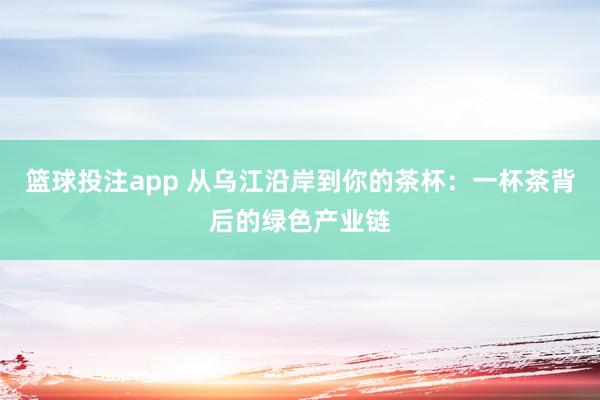 篮球投注app 从乌江沿岸到你的茶杯：一杯茶背后的绿色产业链