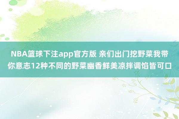 NBA篮球下注app官方版 亲们出门挖野菜我带你意志12种不同的野菜幽香鲜美凉拌调馅皆可口