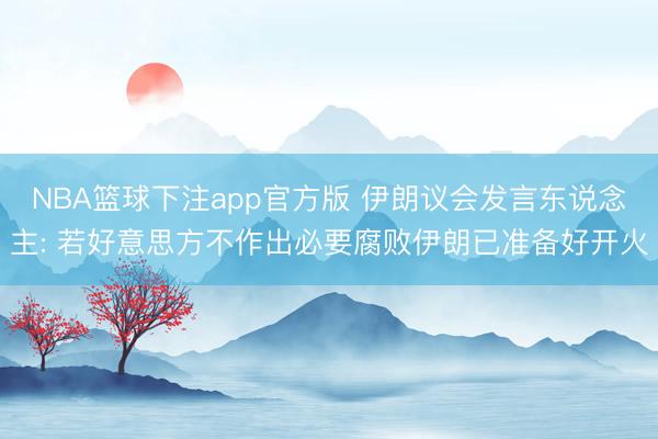 NBA篮球下注app官方版 伊朗议会发言东说念主: 若好意思方不作出必要腐败伊朗已准备好开火